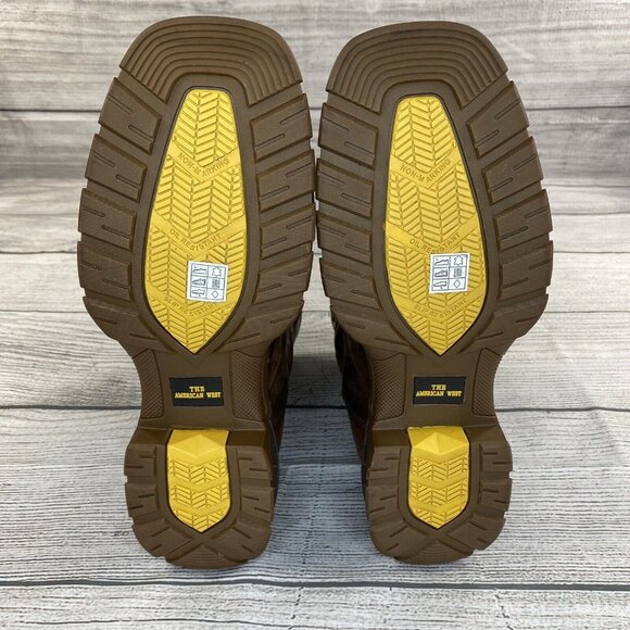 Trump Flag Embroidered Oil / Slip Resistant Cowboy Work Boots Men Size 10.5 EE - Picture 14 of 16